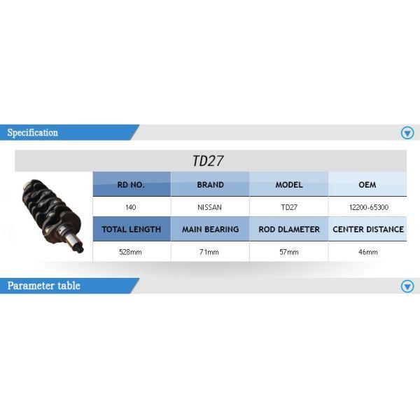 Engine Parts NISSAN  TD27 Crankshaft 12201-67001 12200-65300