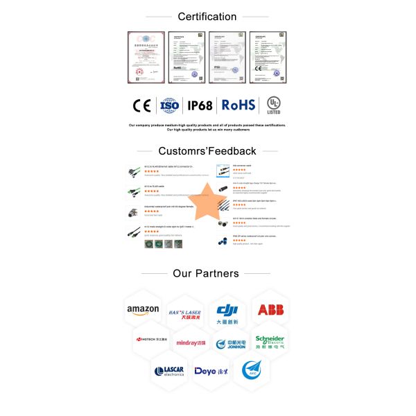 RIGOAL M16 Waterproof Connector 2-3-4-5-6-7-8-12-14-16-19-24-Core Male / Female