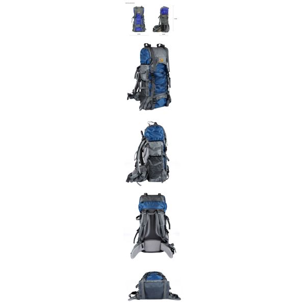 Blue 60L Waterproof Camping Backpack BSCI Mountain Climbing Backpack
