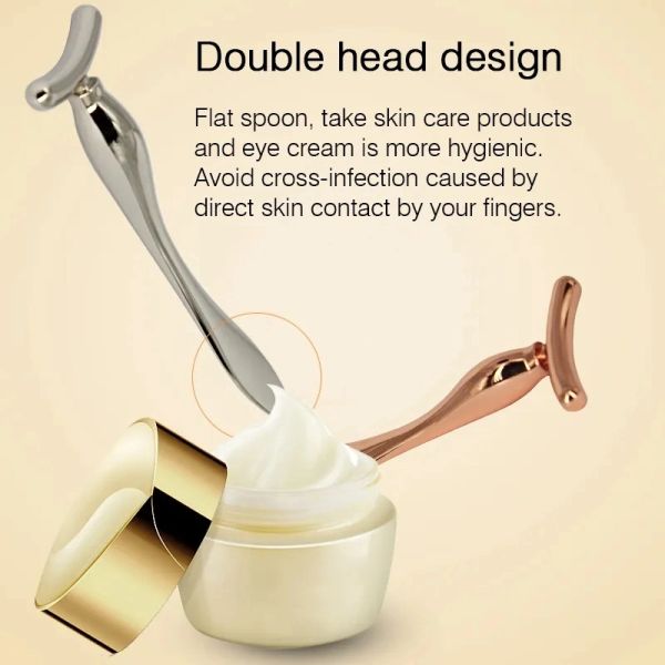 Facial Massage Tool Electric Massager Stick for Face Metal Eye Cream Serum Mini Device