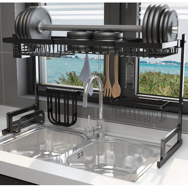 2 Tier Height 52cm Drying Rack , Dish Rack Over Sink For Dish Bowl Chopsticks