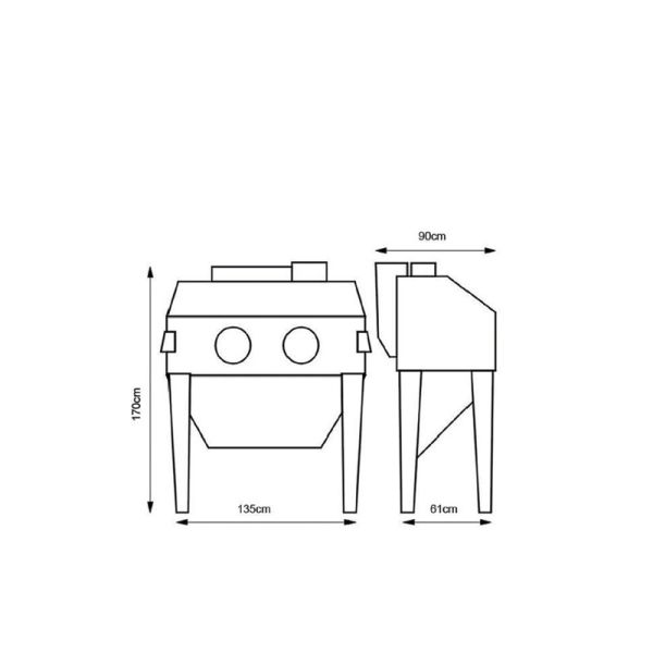 YD45-002 420L Industrial Sandblaster: 90-125 PSI, Foot-Pedal, for Machinery/Auto Shops