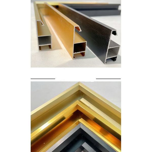 Aluminium Alloy Frame Wall Mirror Bright Gold Aluminum Frame for Picture