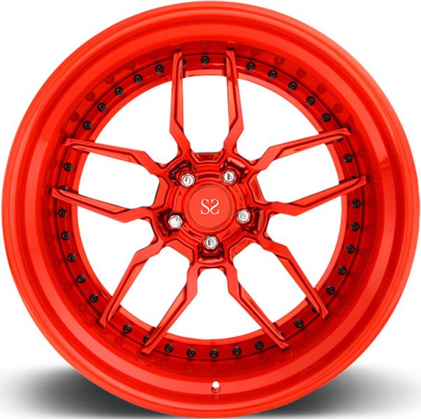 6061 l'alliage d'aluminium de T 6 3 morceaux a forgé l'argent hyper de jantes 18 19 20 21 et 22 pouces