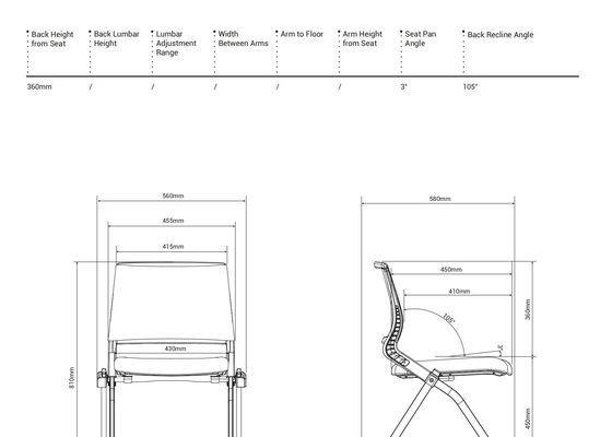 Diamond Training Chair with Flip Tabletop One Hand Operation Versatile Combination and Eight Colors