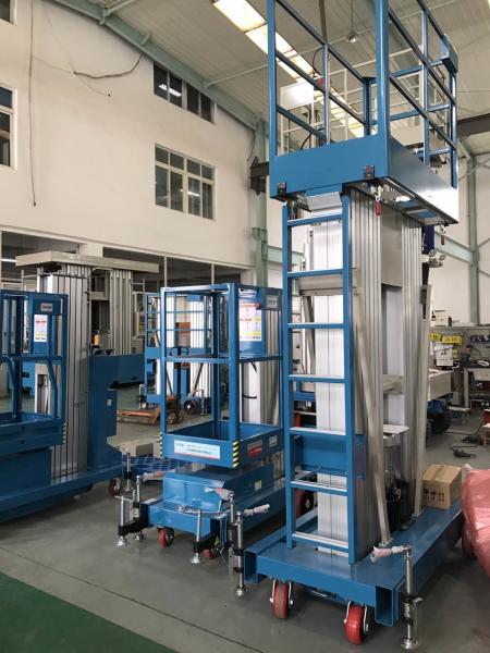 Single Mast Lift With 630 * 650mm Platform , Aluminium Alloy Hydraulic Cargo Lift