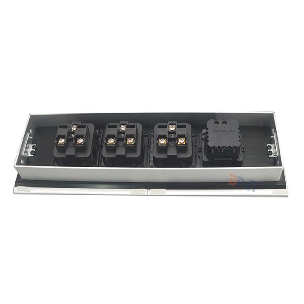 Sliding open multimedia built in table mounted usb charger socket box