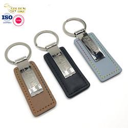 PU Leather Key Chain Custom Color 9.8x3x2.5cm Die Casting Polishing Plating Ring
