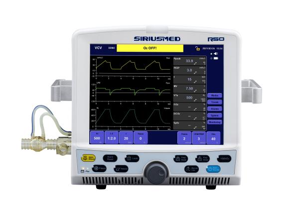 ICU Siriusmed Ventilator VCV PCV modes With 12.1 TFT Touch Screen