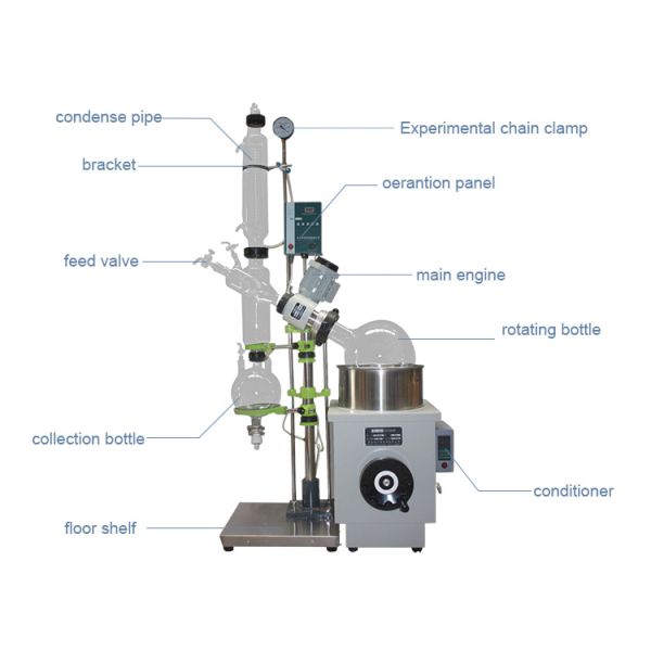 Охладитель и вакуумный насос роторного испарителя 10L испарителя вакуума