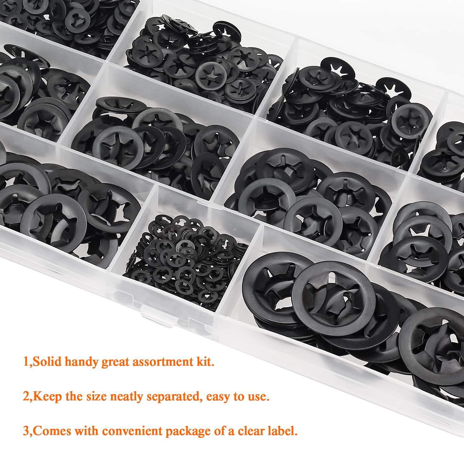 Spring Steel Starlock Washer | Push-On Shaft Retaining Washer with Internal Teeth