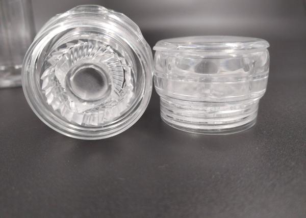 (KPL-015) Refillable PC Grinder Caps Modern Round Shape Clear Or Black