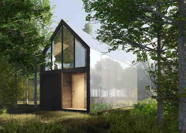 Tamanho escuro L8700*W4000*H5600mm de Gray Taupe Prefab Loft Homes para casas de campo do jardim