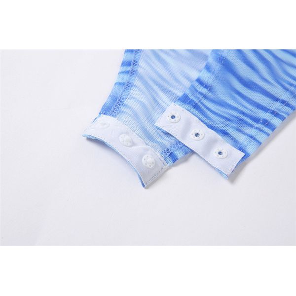 One Line Neck Ladies Camisole Tank Tops See Through Net Gauze Printing