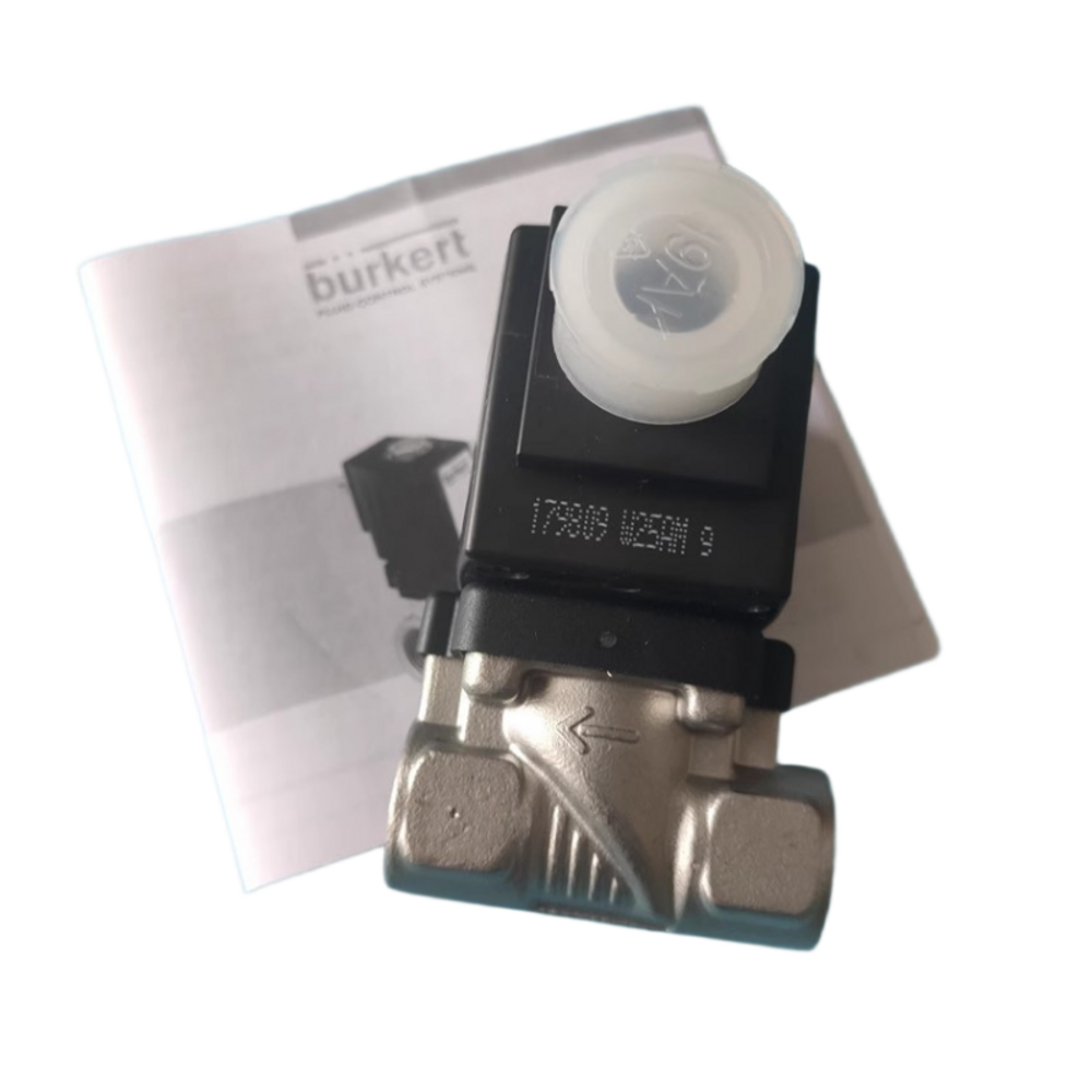 Burkert 5404 Stainless Steel High‑Temperature 2/2 NC Solenoid Valve G1 25mm Orifice PTFE Seal 20004409 20004410 00354392 20004413 Hot Fluid Steam Industrial On‑Off Solenoid Valve