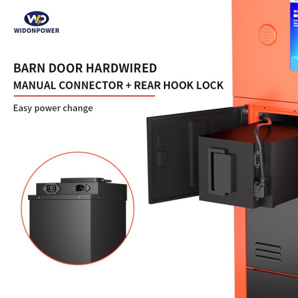 Smart Power 12-bay Soft-connected Battery Swapping Cabinet with Charging/Replacing Plugs Ac220v 48v-72v Li-ion Compatible
