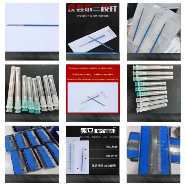Cache-aiguille en acier inoxydable 304 à trois arêtes, protecteur d'aiguille à trois arêtes, aiguille anti-acné.
