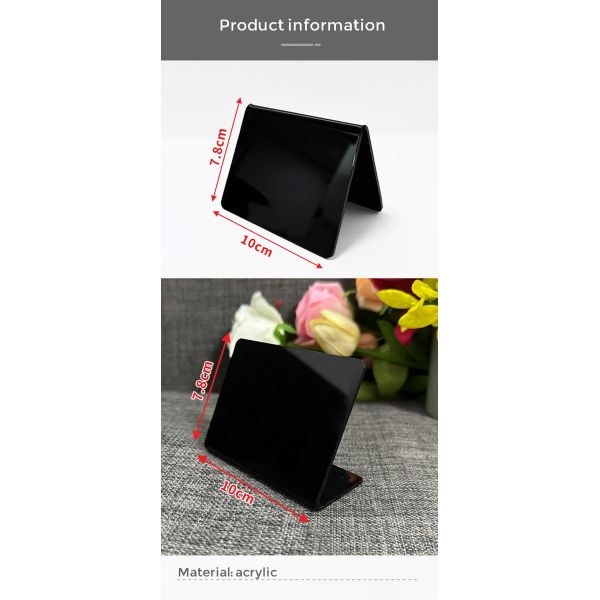 Food Mini Acrylic Sign Holder PVC Small Black Chalk Boards Customizable