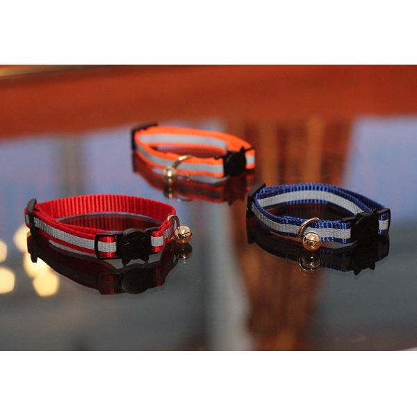 Установленный твердый безопасный воротник проводки кота 6, воротник кота нейлона отражательный с колоколом