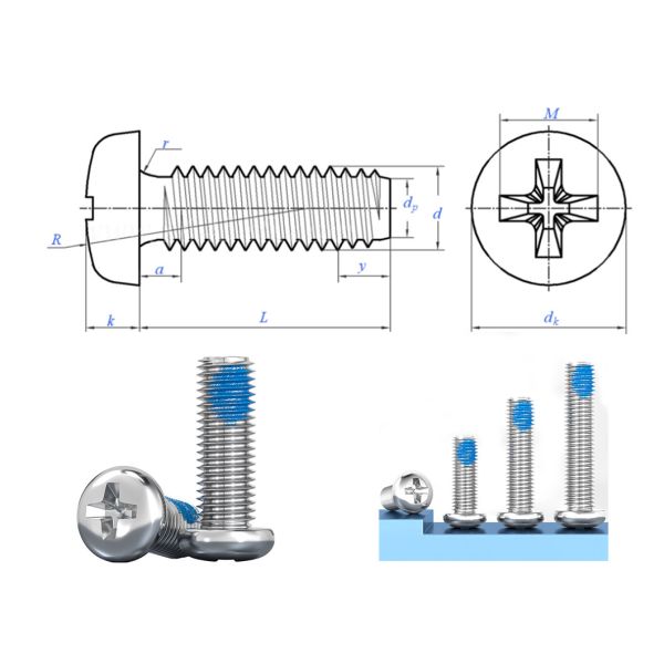 Customized Stainless Steel Machine Screws 6mm - 50mm Pan Head Phillips Screws
