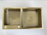 Gold Toned SUS304 Stainless Steel Kitchen Sink with Drainboard