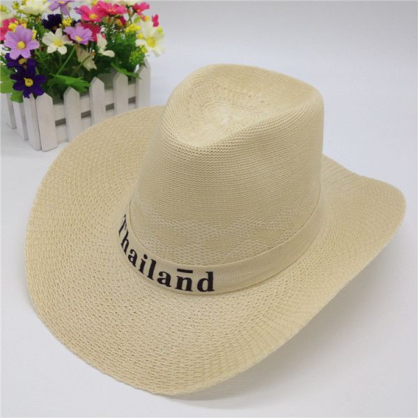 Men Summer Hat Western Cowboy Hat knitted Hat Advertising hat Logo Customized