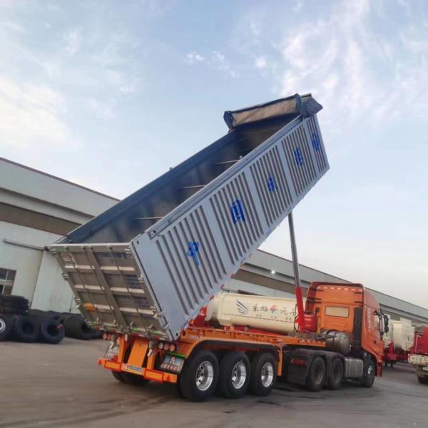 CIMC high strength iron 3 axle 30-70 ton transport coal ore gravel sand mining building material end dumper tipper semi trailer