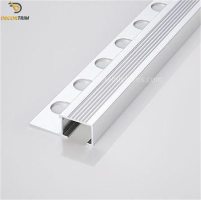 Slip Resistant Tile Edge Trim For Stairs Box Edge Shiny Silver Color