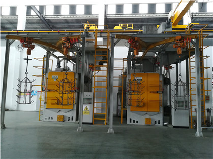 Машина Derust взрывного устройства Turntable роторная 2654*560mm стальная снятая очищая