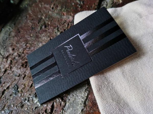 Debossed Hot Stamping Premium Name Card , Professional Black Foil Business Cards