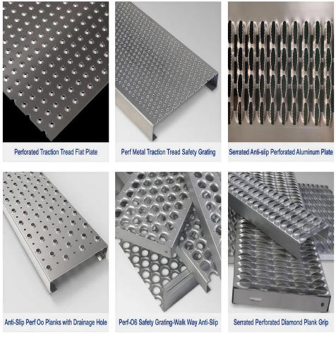 Heavy Duty Grip Strut Perforated Metal Plank Grating Storage Areas