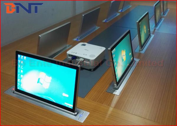 Elevador Desktop integrado elétrico do monitor com o tela táctil de 15,6 polegadas