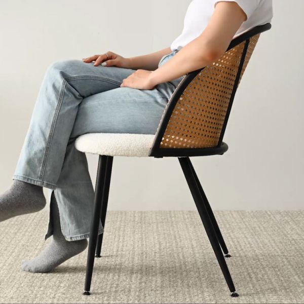 Armless Dining Rattan Wood Table With Wicker Chairs Custom