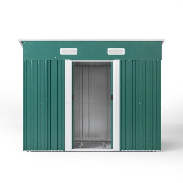 Rot Proof AJUNION 4x6ft Garden Shed Double Sliding Door Metal Storage Shed for Tools Bike