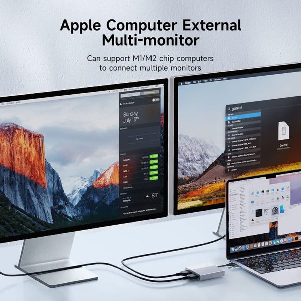 USB-C Type-C на двойной HDMI MST мультимониторный адаптер 4K 60Hz для Windows Android Mac OS
