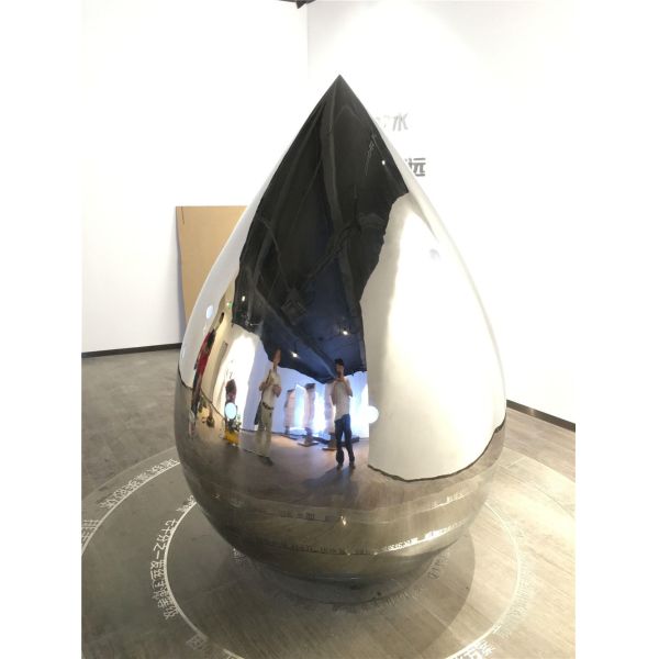 Water Drop Metal Art Sculptures 316 Polished Outdoor Metal Garden Sculptures