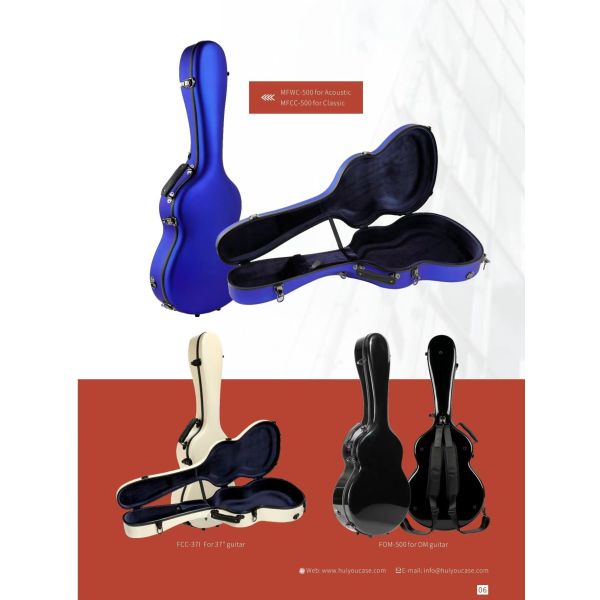 Anti Pressure Airline Fiberglass Classical Guitar Case With Leather Handles