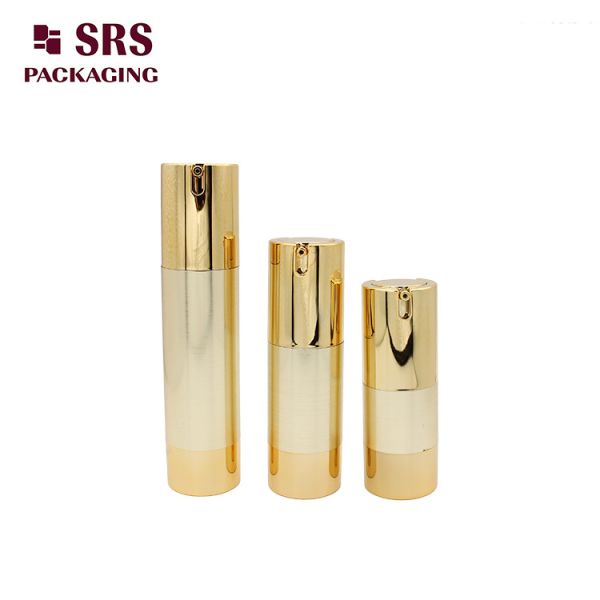 gold silver wholesale stock cosmetic lotion 15ml 50ml airless pump