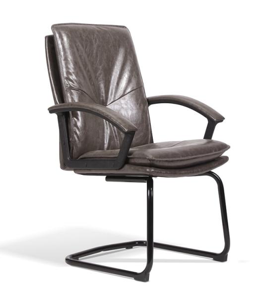 Executive Ergonomic Leather Office Swivel Chairs Brown Functional Fixed Armrest BIFMA