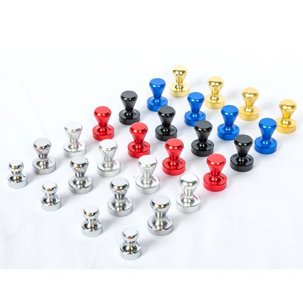 Customized Color Neodymium Push Pin Magnets With Metal Case Dia 12-25mm