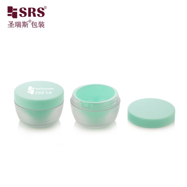 SRSJS 50g Special Shape PET Double Wall Cream Jar Container For Face Cream Customize Painting Frosted Matte Finished Jars