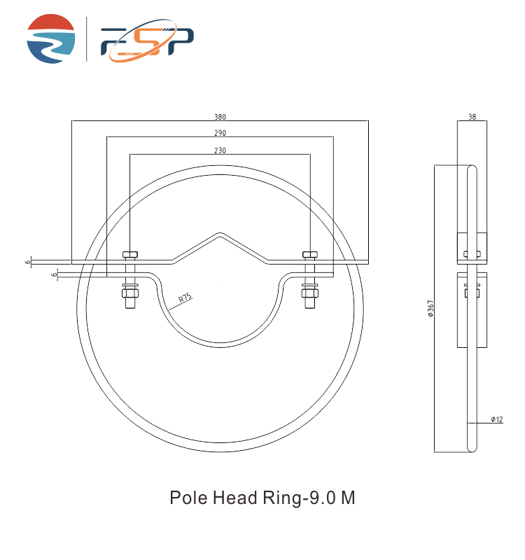 Наружное железное кольцо для установки электрического столба, используемое в строительстве FTTH