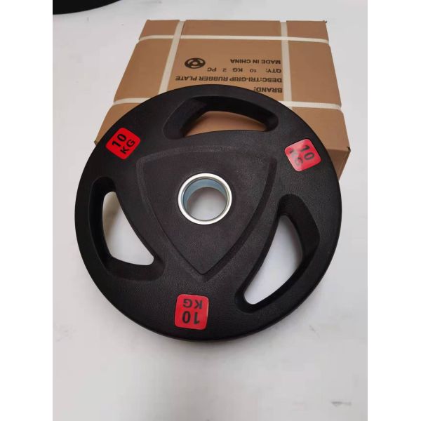 Rubber Coated 5cm Hole Fitness Weight Plates Standard Size For Gym Exercise