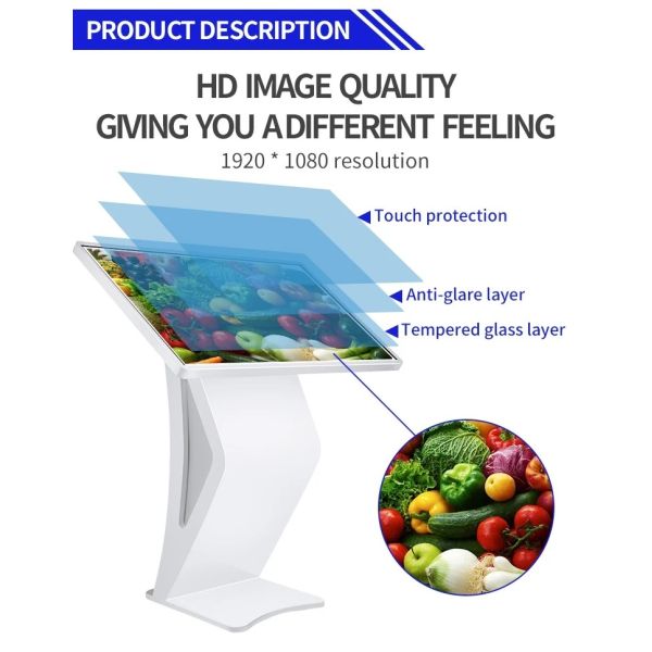 Vertical Self Service Kiosk Machine All In One Horizontal Multimedia Display