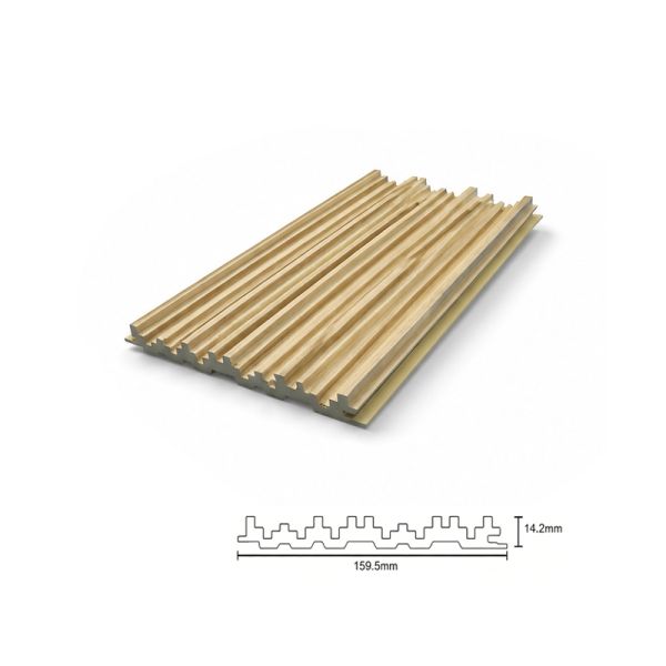 Decorative 3D PVC Fluted Wall Panels 160x14mm Waterproof Slat Interior Cladding for Feature Wall Installations