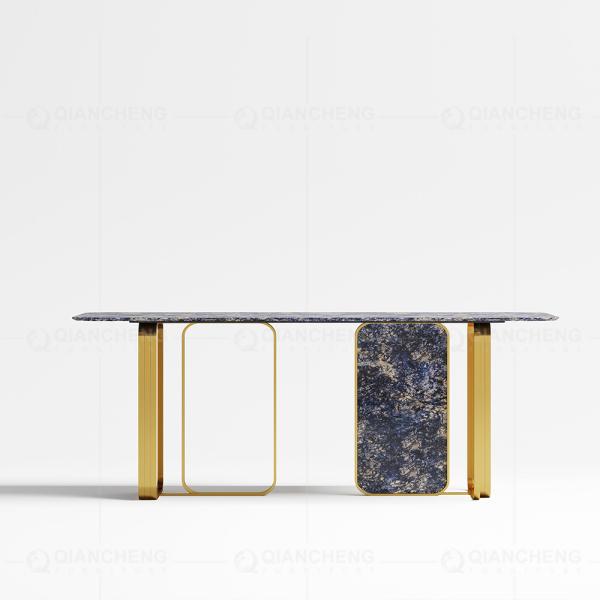0.75CBM partes inferiores plásticas de mármore luxuosas modernas da mesa de jantar 86inchx40inchx30inch