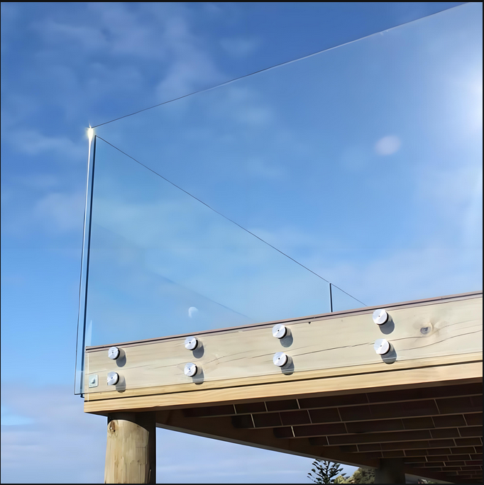 Barandilla de balcón de vidrio templado transparente de 10 mm para uso en interiores y exteriores