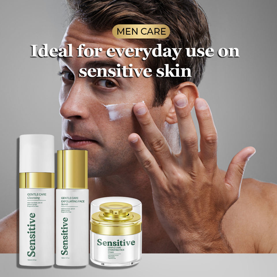 OEM ODM Brand Natural Men's Sensitive Skincare Repair Anti-Aging Hydrating Face Cream & Lotion Antibacterial Oil-Control Cleansing Foam Liquid Cleanser