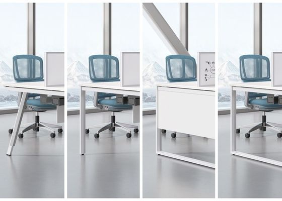 Lido Bench Workstation with π-Shaped Steel Legs Extended Curved Tabletops and Flexible Configurations