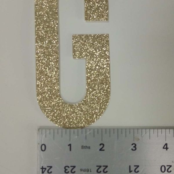 Die Cut Gold Decorative Glitter Paper Letters For Banner And Cake Topper